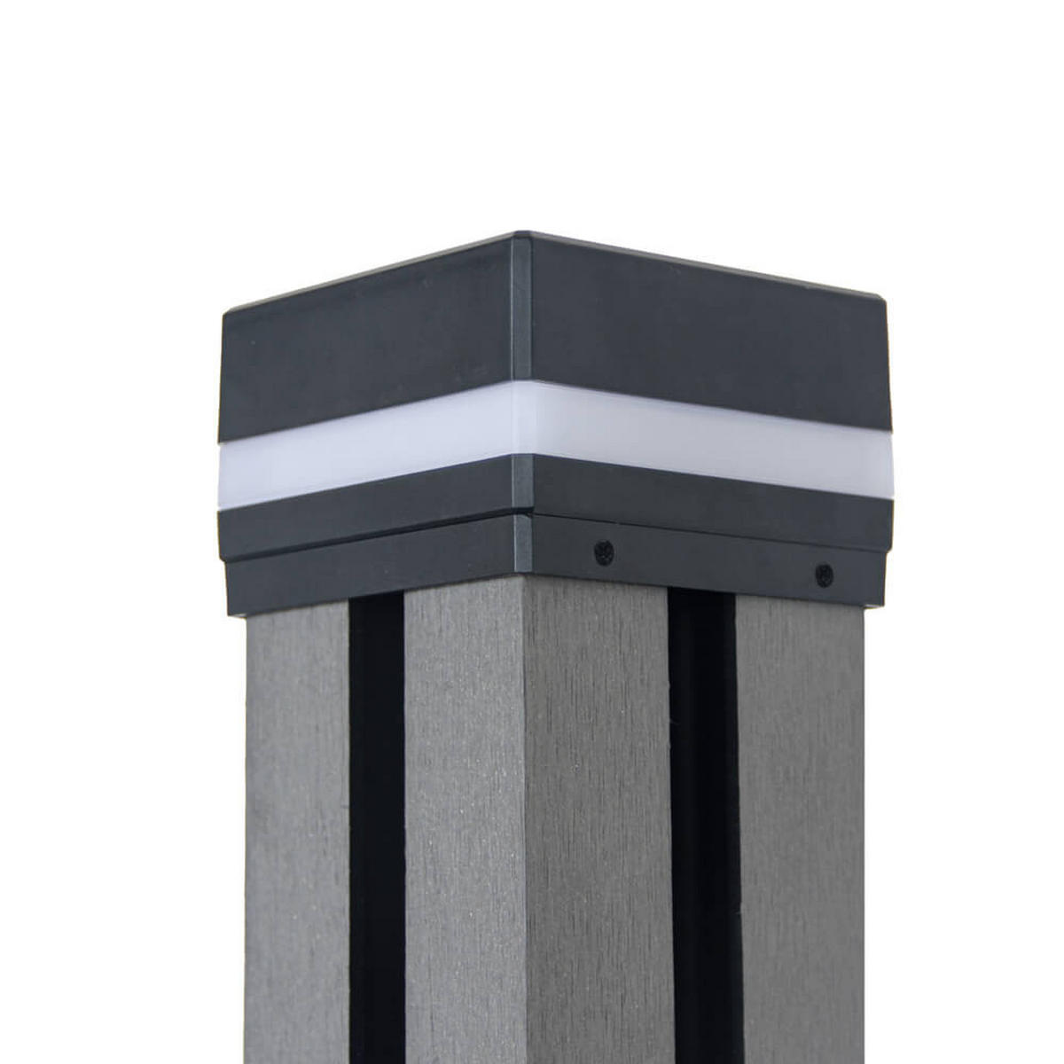 PFOSTENABDECKUNG CALLUX COVER - 3 - Schwarz, Kunststoff (11/7.6cm) - Home Deluxe