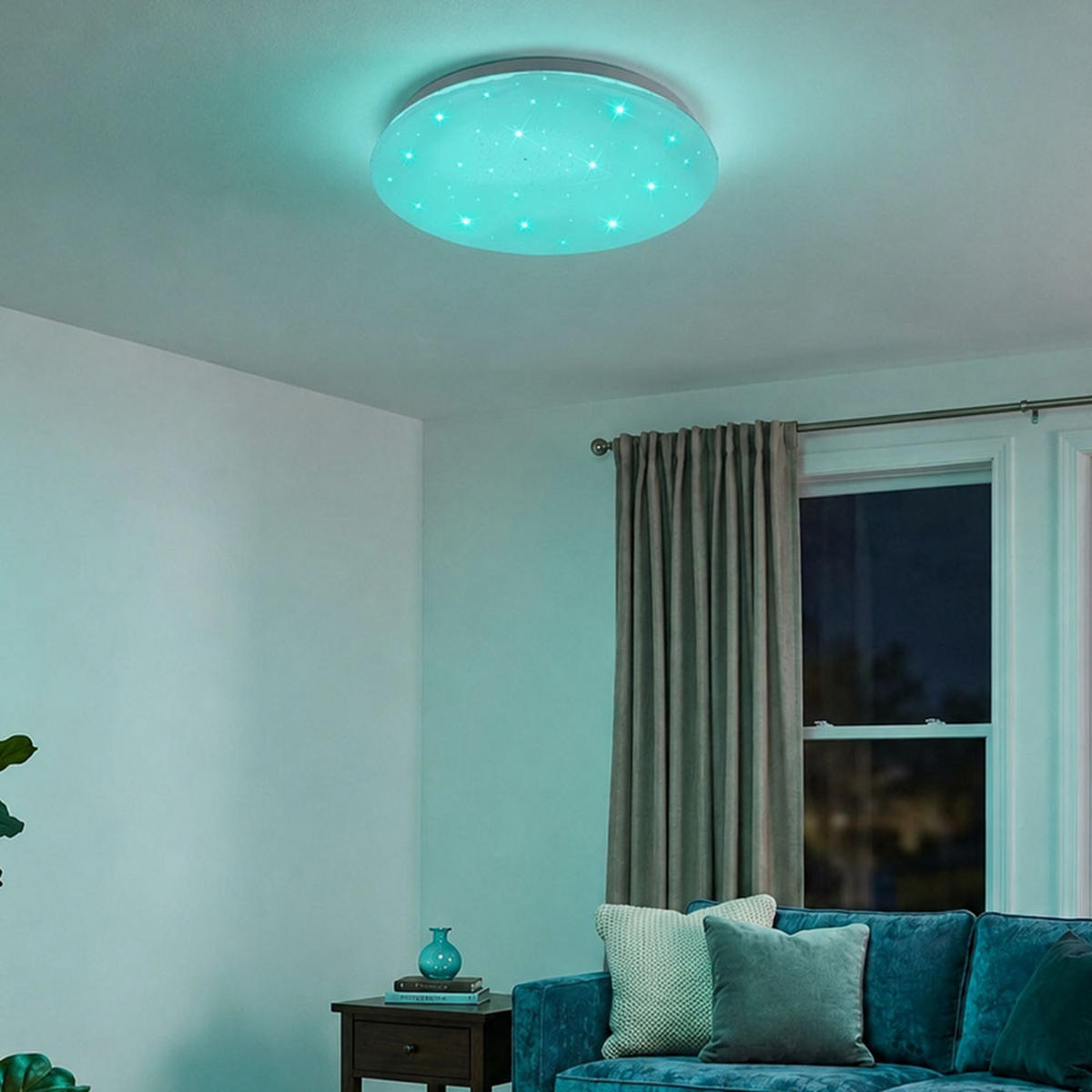 LED DECKENLEUCHTE Weiß mit RGB Farbwechsel - Weiß, Metall (25/25/9cm)