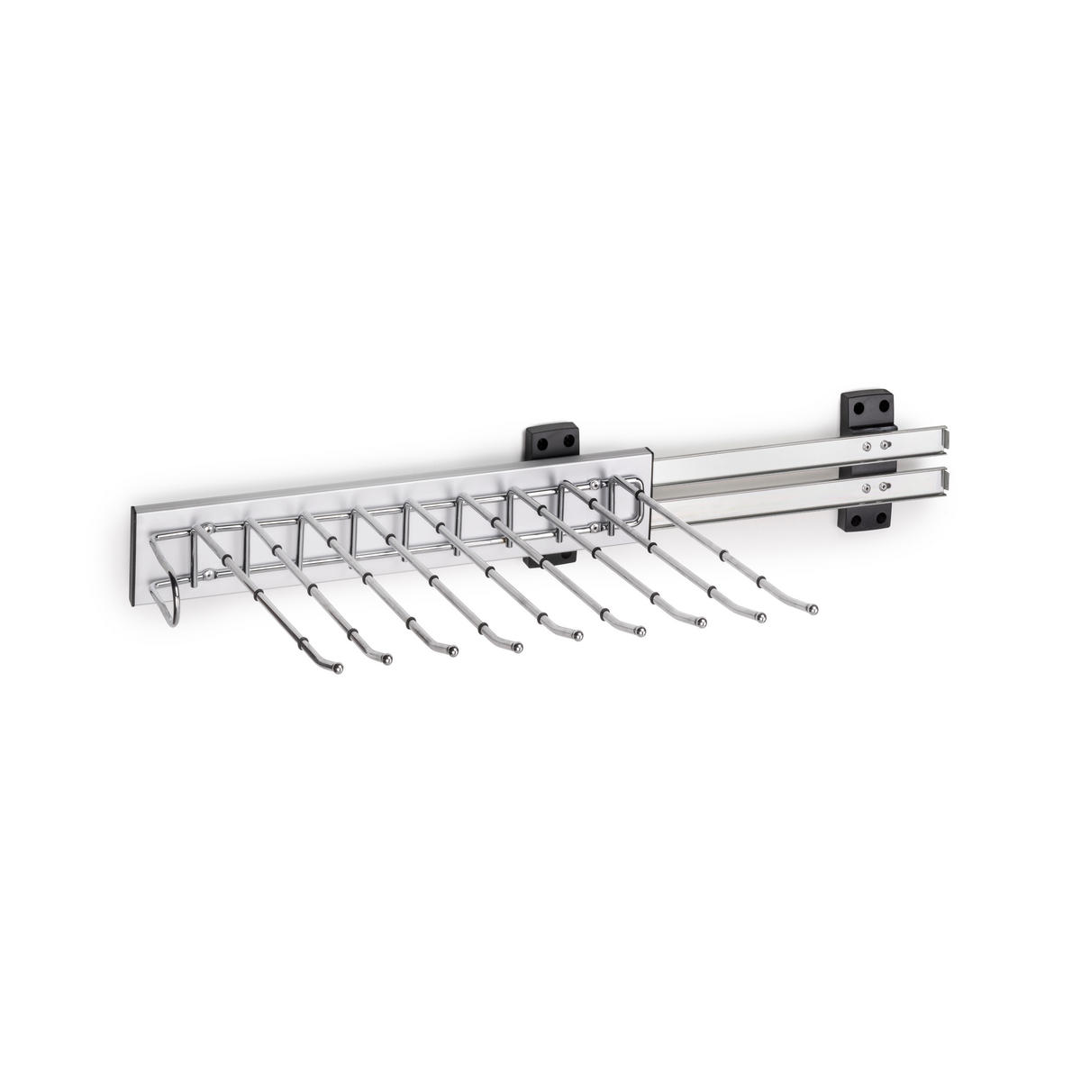 HOSENBÜGEL Self mit seitlicher Montage für Garderoben, Links, Verchromt, Stahl und Kunststoff und Aluminium - Chromfarben, Metall (11.6/34/47cm) - EMUCA