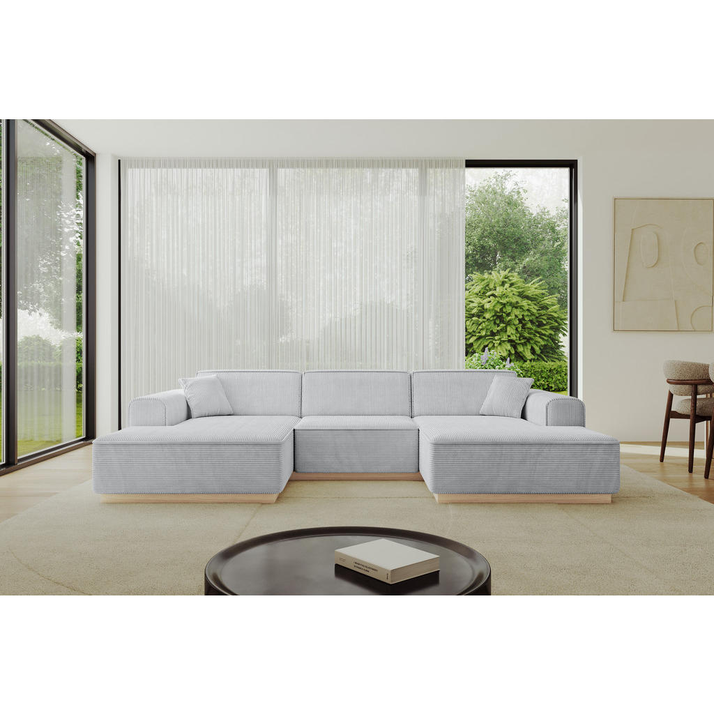 Thumbnail - Altdecor Wohnlandschaft, Hellgrau, Textil, 4-Sitzer, 301x80x165 cm, Wohnzimmer, Sofas & Couches, Wohnlandschaften, Wohnl...