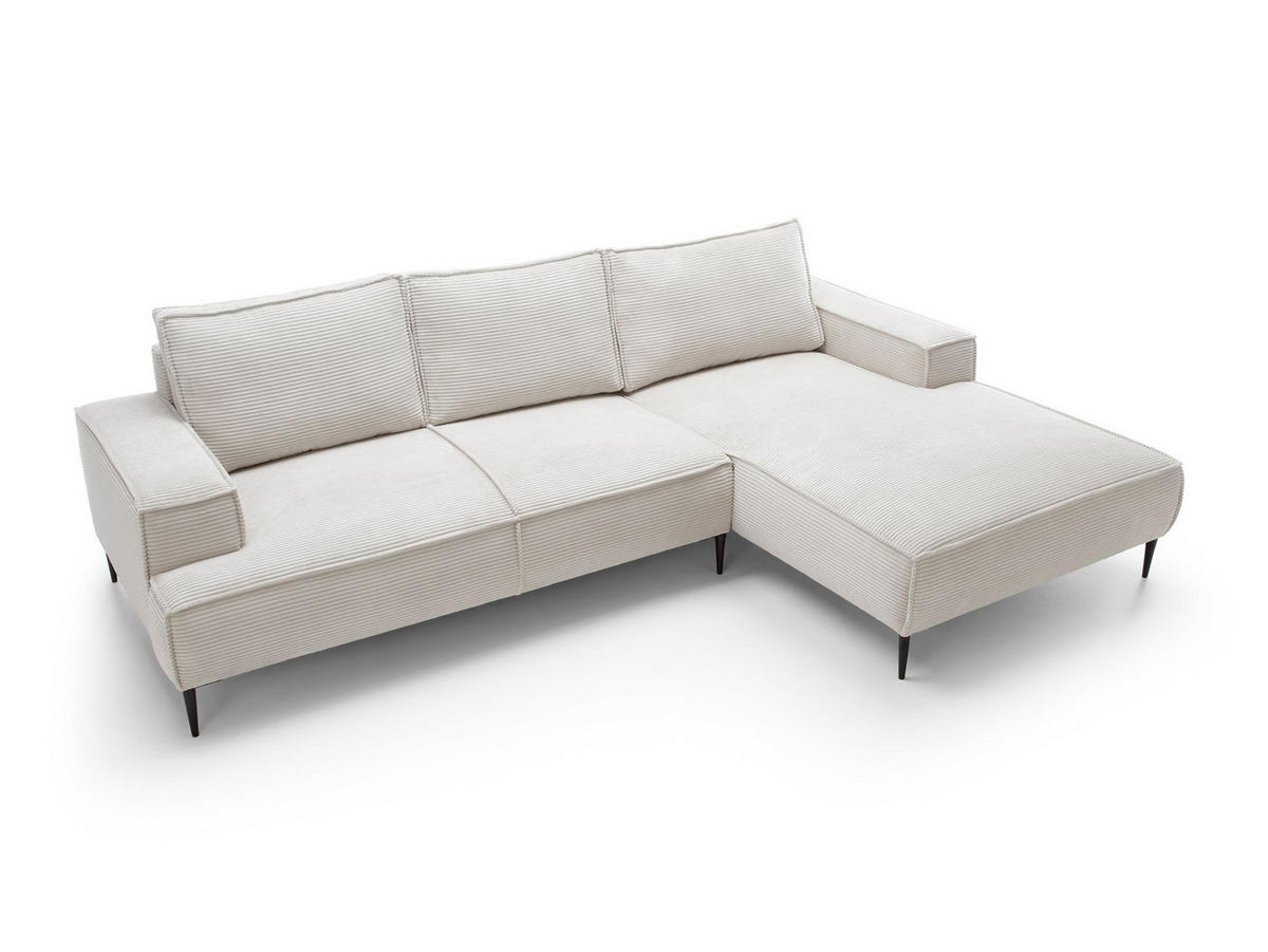 ECKSOFA DUNA Beige Kordstoff - Beige, Holz (275/173cm) - MASSENO
