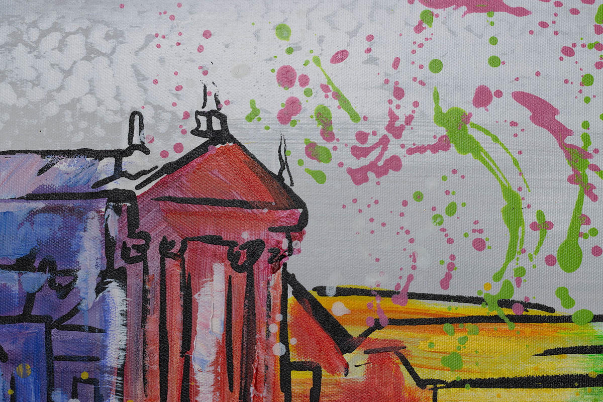 ACRYLBILD HANDGEMALT 120/60 cm - Grau, Holz/Textil (120/60cm) - KUNSTLOFT