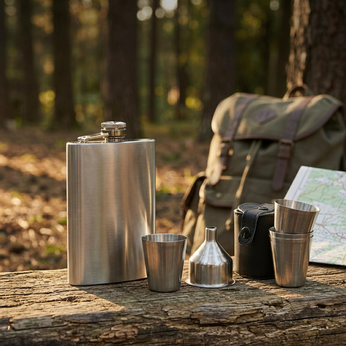 FLACHMANNSET Silber Edelstahl 7-teiliges-Set 200 ml - Silberfarben, Metall (10/13/2.5cm) - Relaxdays