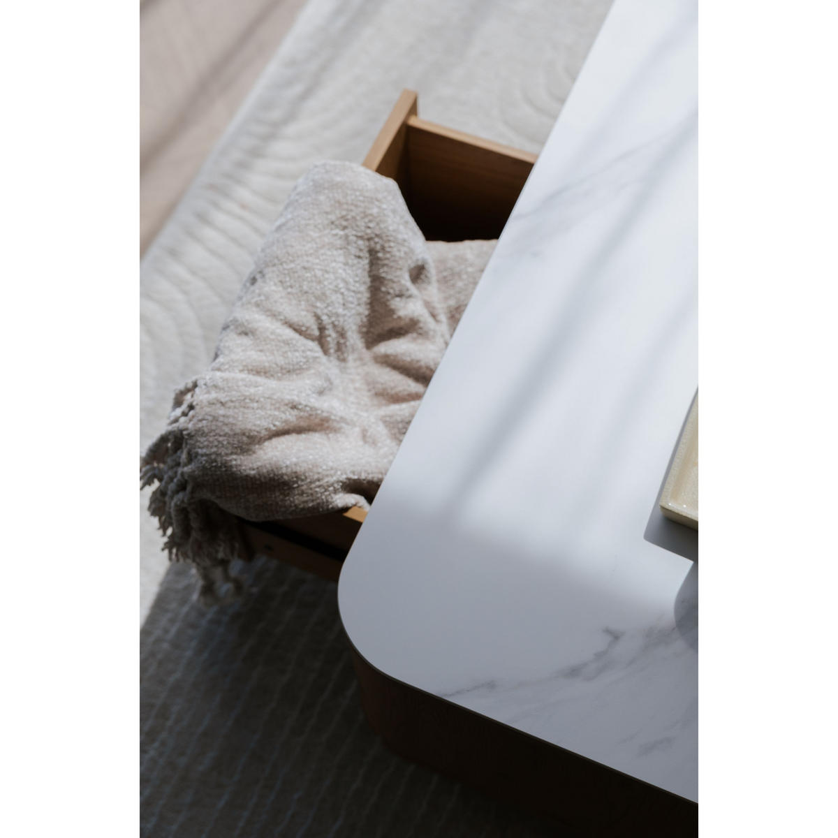 COUCHTISCH Almira 120x60 cm / Marmoroptik Natural - Naturfarben, Holzwerkstoff (120/60/38cm) - Housecraft Living