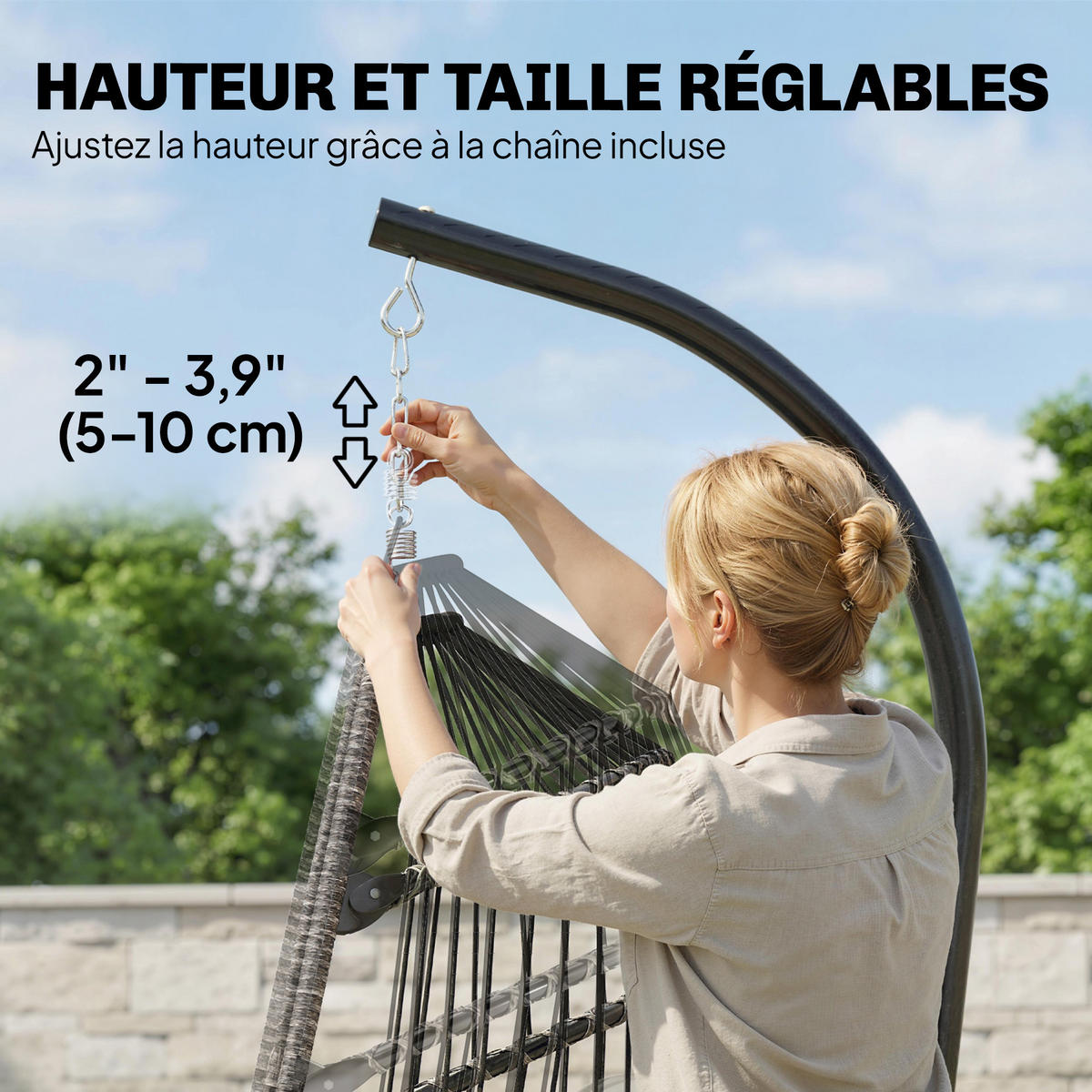 HÄNGESESSEL DE-15327 Hellgrau - Hellgrau, Metall (100/200/117cm) - ComfortXL