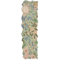 WOLLTEPPICH CHAR, floral, Grün, 60 x 230 cm - Grün, Textil (230/60cm) - KADIMA DESIGN