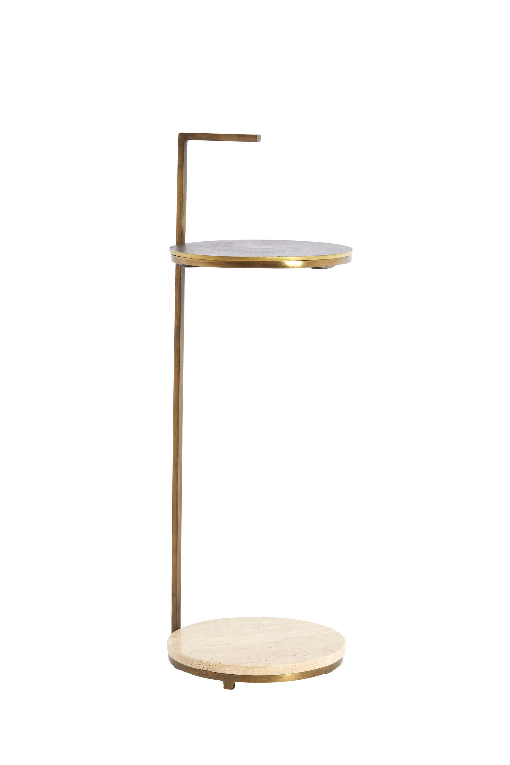 BEISTELLTISCH Leda Braun 26/26/76 cm - Braun, Stein (26/26/76cm) - Light & Living