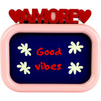 DEKOOBJEKT Amore 17/15/2 cm - Multicolor, Glas (17/2/15cm) - FURNARO