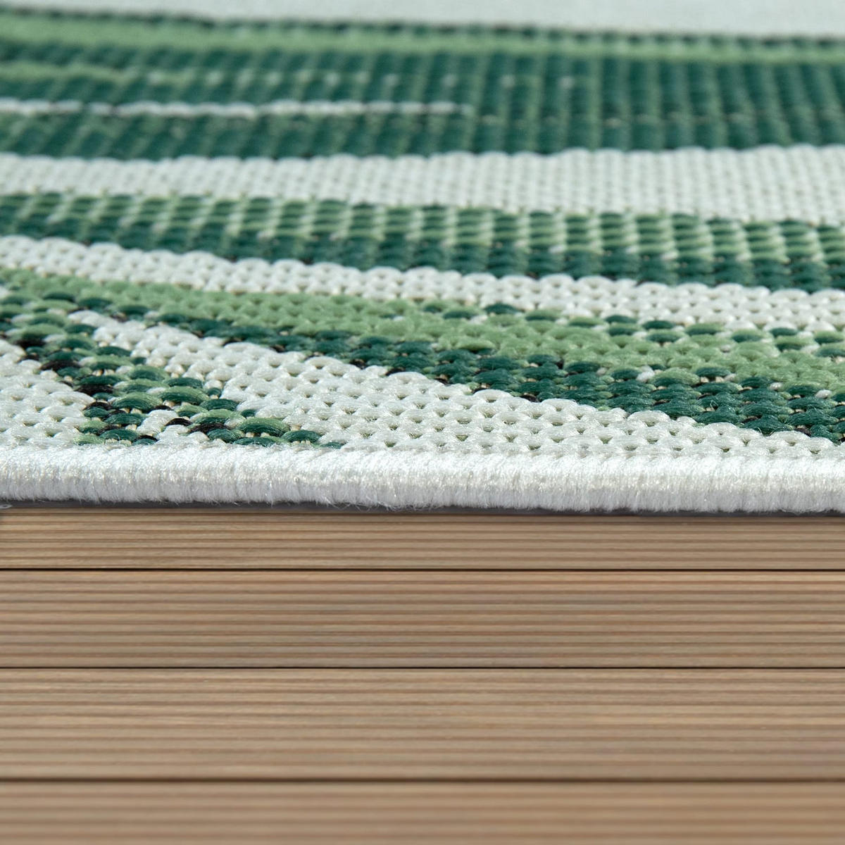 OUTDOOR Teppich Palmen Balkon, Terrasse schmutzabweisend Grün Rechteckig 120x170 - Grün, Textil (120/170cm) - KADIMA DESIGN