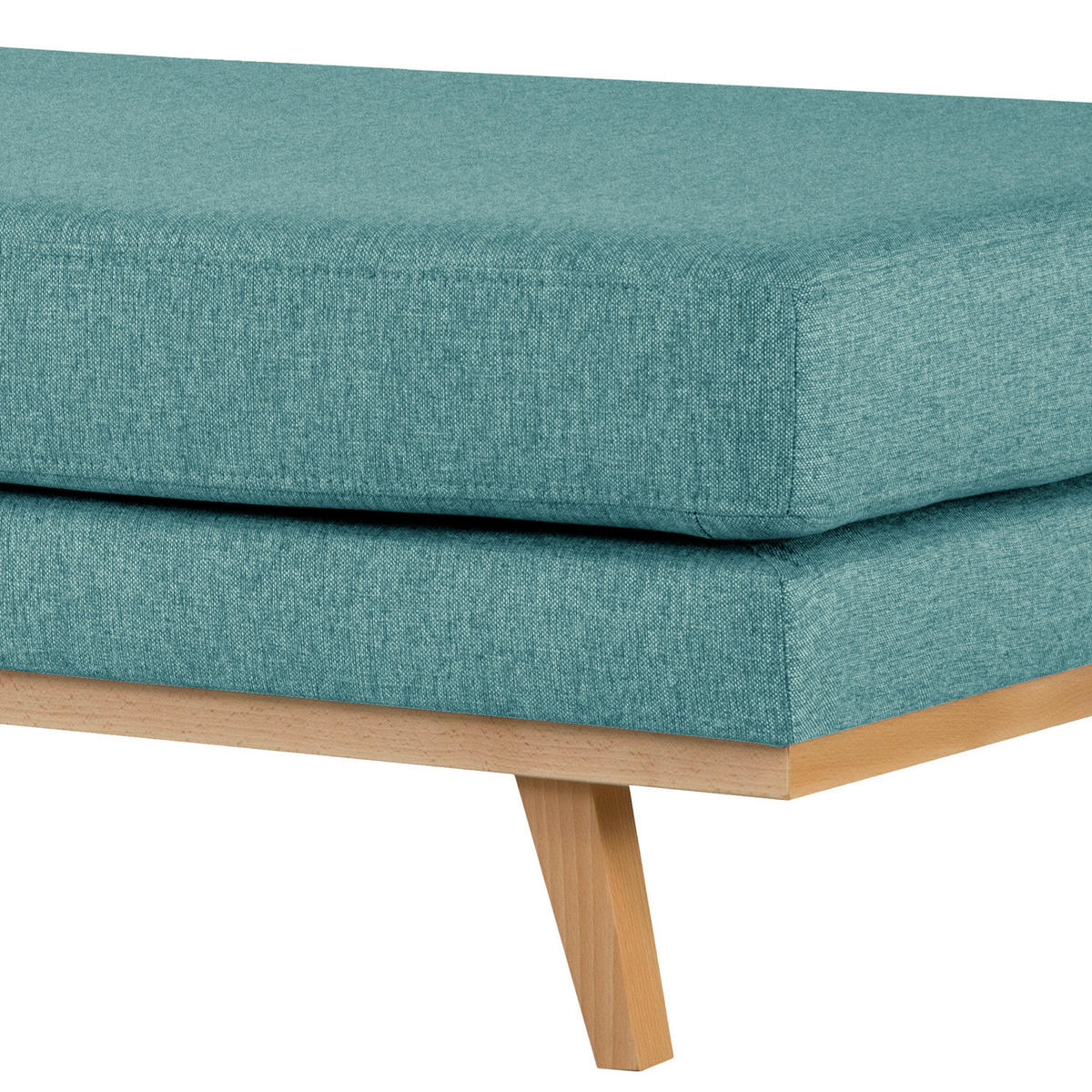 HOCKERBANK - Buchefarben/Petrol, Buchenholz/Textil (180/43/81cm) - home24