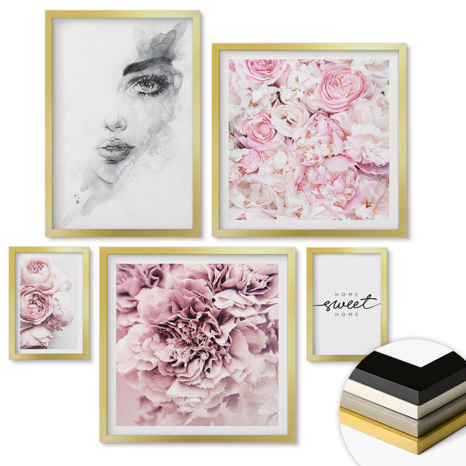 ArtPrintCave Wandbilder Gold 40x60 cm