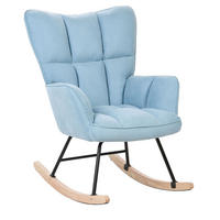 SCHAUKELSESSEL Stoff Blau Oulu - Blau, Textil/Metall (71/104/83cm) - Beliani