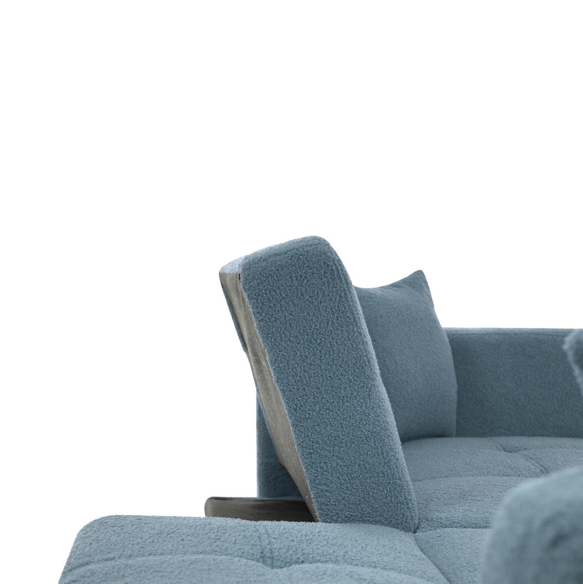 SCHLAFSOFA aus Lammwollstoff 175x64x72 cm in Antikblau mit Bettfunktion - Blau, Textil (175/72/64cm) - Modfu