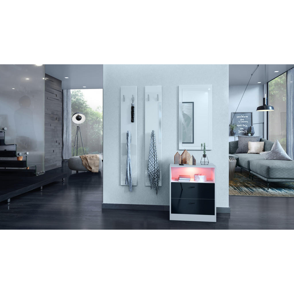 Thumbnail - Vladon Kommode, Schwarz Hochglanz, Holzwerkstoff, 56x67.5x36 cm, Wohnzimmer, Kommoden & Sideboards, Kommoden