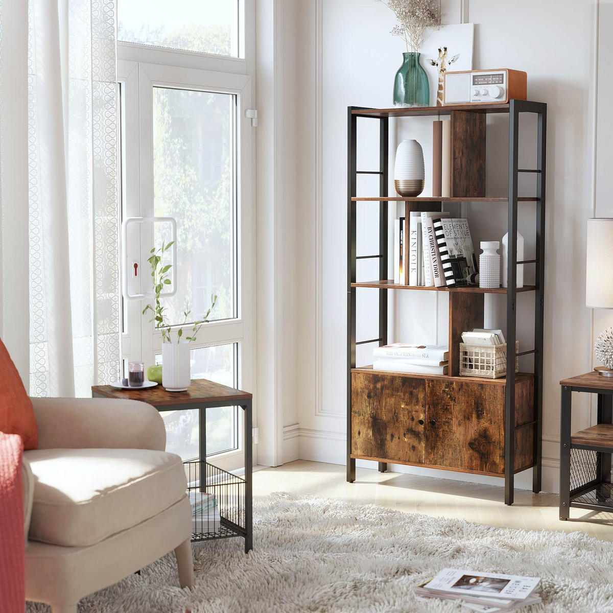 BÜCHERREGAL BÜCHERSCHRANK - Braun, Holzwerkstoff (30/155/74cm) - Hansiro