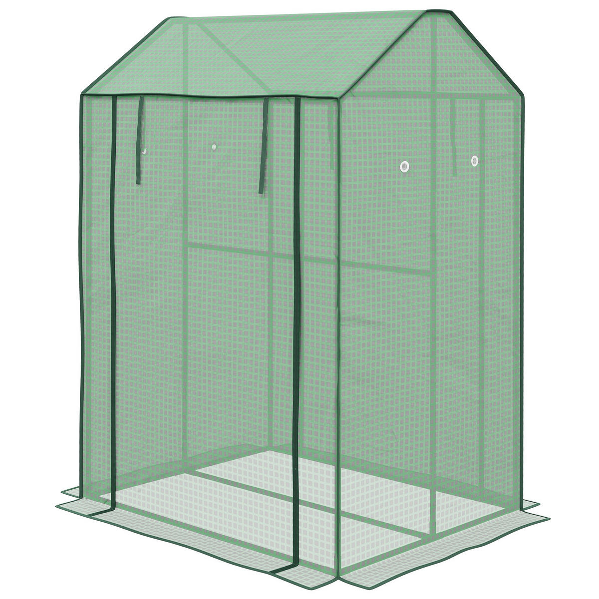 GEWÄCHSHAUS DE-05810 Frühbeet mit aufrollbarer Tür, wetterbeständig 100/80/150 cm Grün - Grün, Kunststoff/Metall (80/150/100cm) - ComfortXL