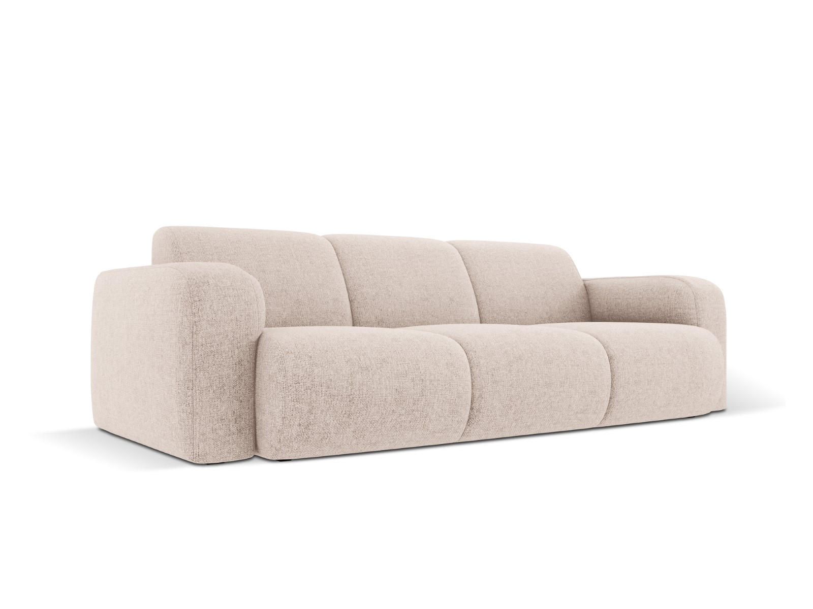 SOFA Molino aus Chenille-Stoff beige 3 Sitzplätze - Beige, Textil (95/72/235cm) - Micadoni