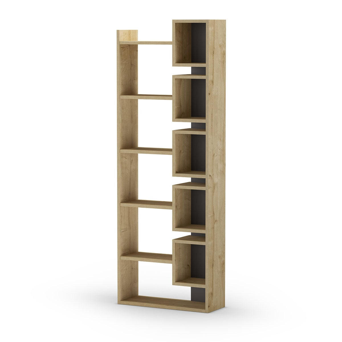 REGAL Design H168,5 cm - Eladi - Eiche Bianco/Anthrazit, Holzwerkstoff (22/168.5/27.8cm) - Calicosy