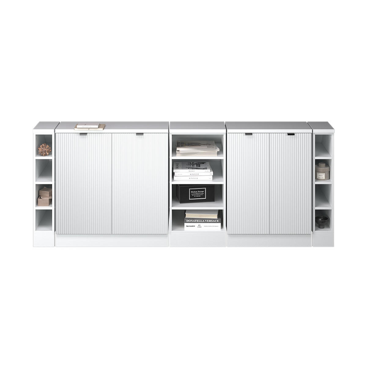 KUHINJSKI ORMAR ZA KOSINE KROVA R-Line Bijeli grebeni 210 cm Set od 5 ormarićnih korpusa, dubina 60 cm - bijela, drvni materijal (210/83.8/60cm) - Vicco