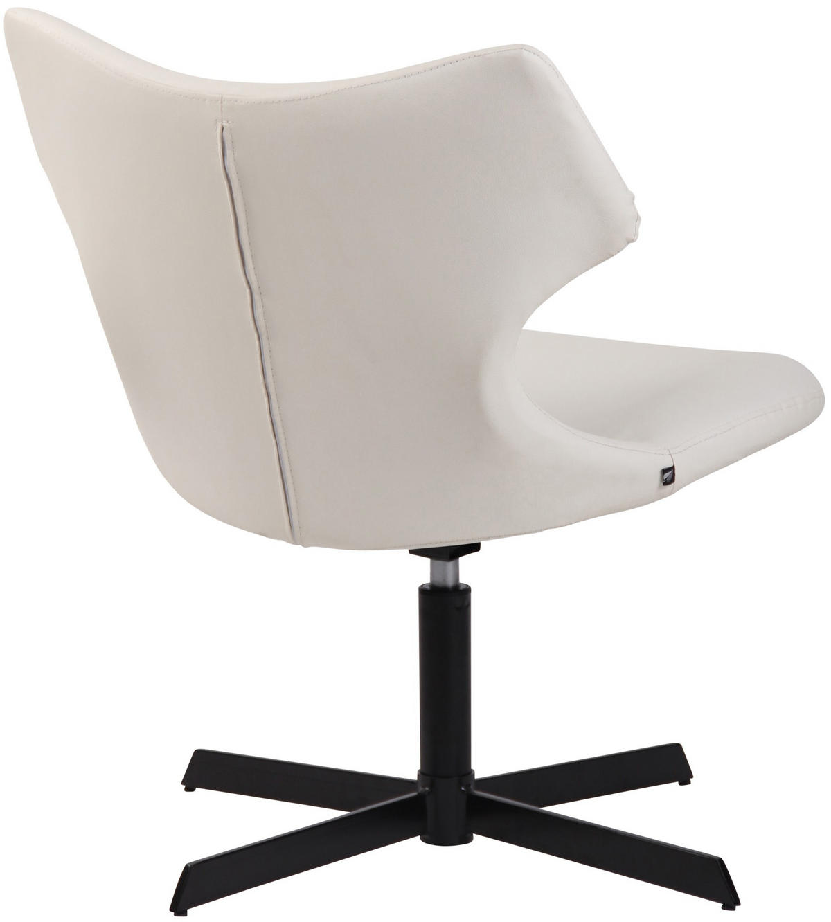 DREHSTUHL Lederlook weiß - Schwarz/Weiß, Textil/Metall (65/79/69cm) - CLP
