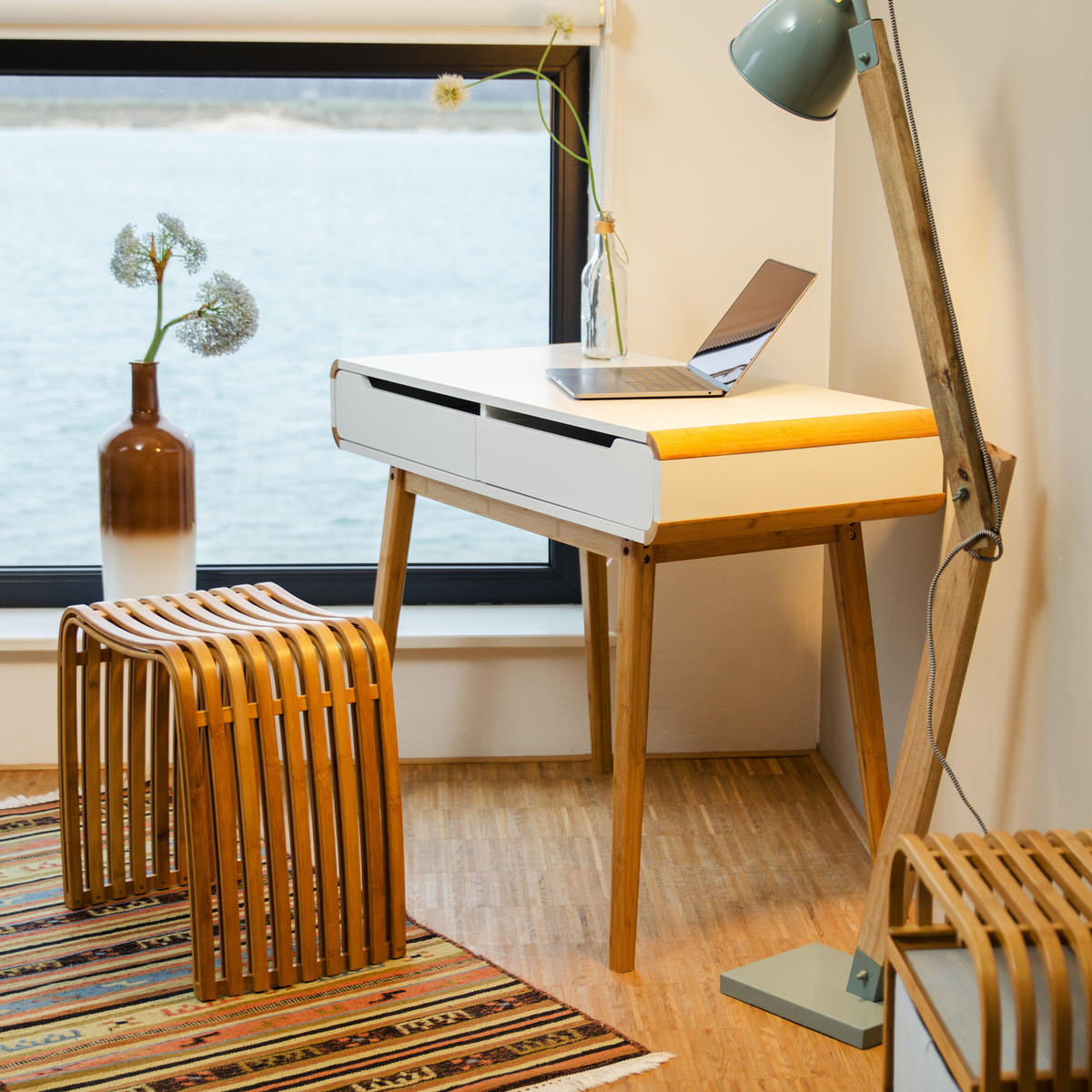 SCHREIBTISCH - Multicolor, Holz/Holzwerkstoff (45/100/73.5cm) - Relaxdays