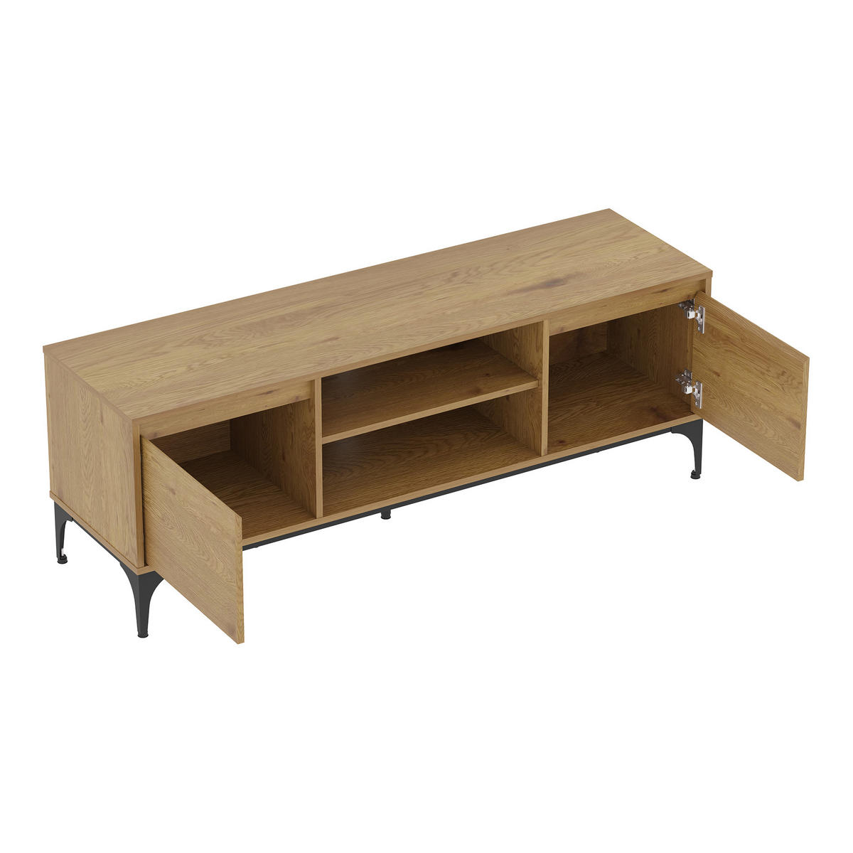 TV-ELEMENT Kistiandi - Alteiche, Holzwerkstoff/Metall (140/50/40cm) - [en.casa]