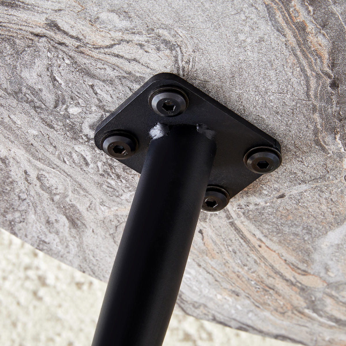 RUNDER COUCHTISCH Marmor-Optik - Grau, Metall (70/70/35.5cm)