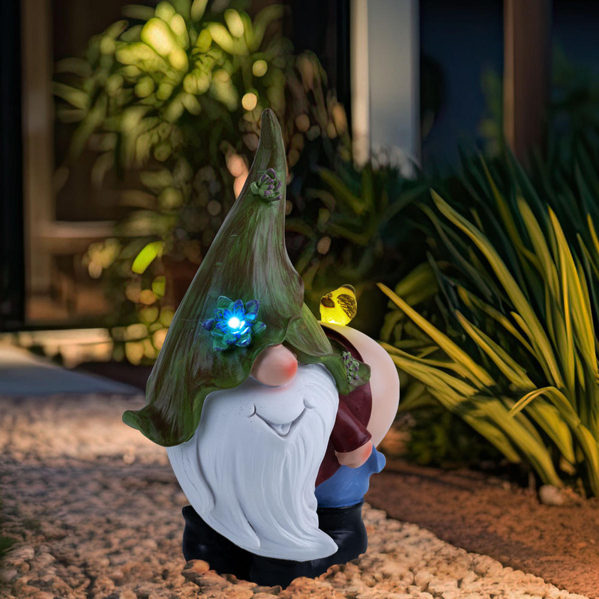 LED AUSSENLEUCHTE Gartenzwerg Bunt - Multicolor, Kunststoff (25.5/14.5/33.5cm) - Globo Lighting