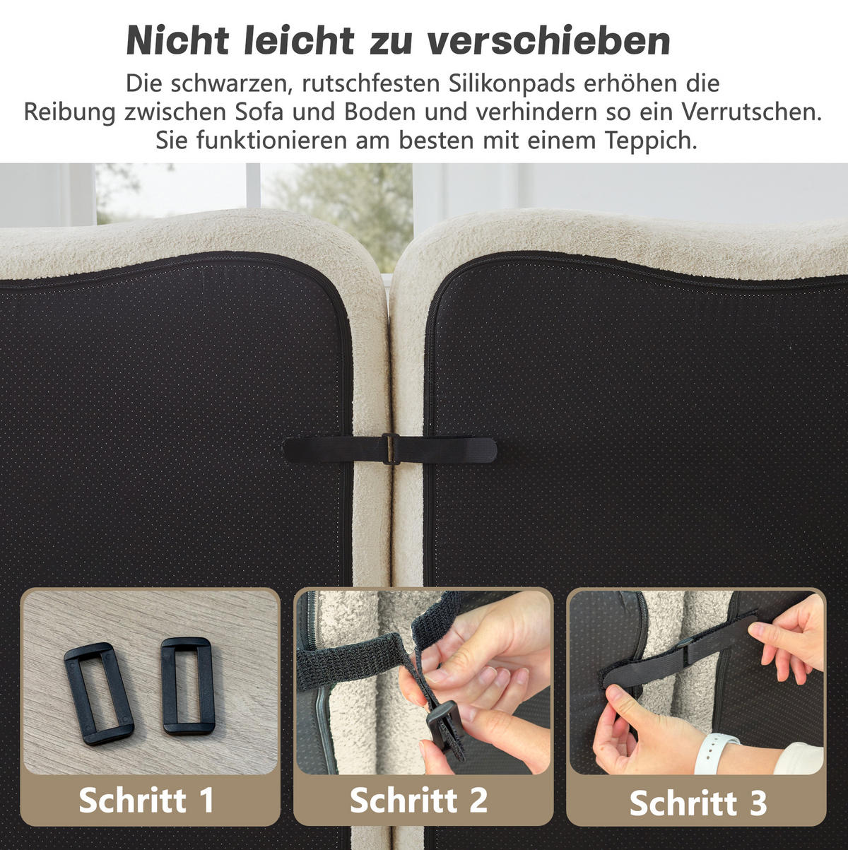 MODULARES Ecksofa mit tiefer Sitzfläche, Wellenform und flexiblem Aufbau, Beige - Beige, Textil (288/167cm) - Redom