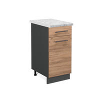 KÜCHENUNTERSCHRANK Fame-Line Goldkraft Eiche 40 cm, AP Marmor - Honigeiche/Anthrazit, Holzwerkstoff (40/82/60cm) - Vicco