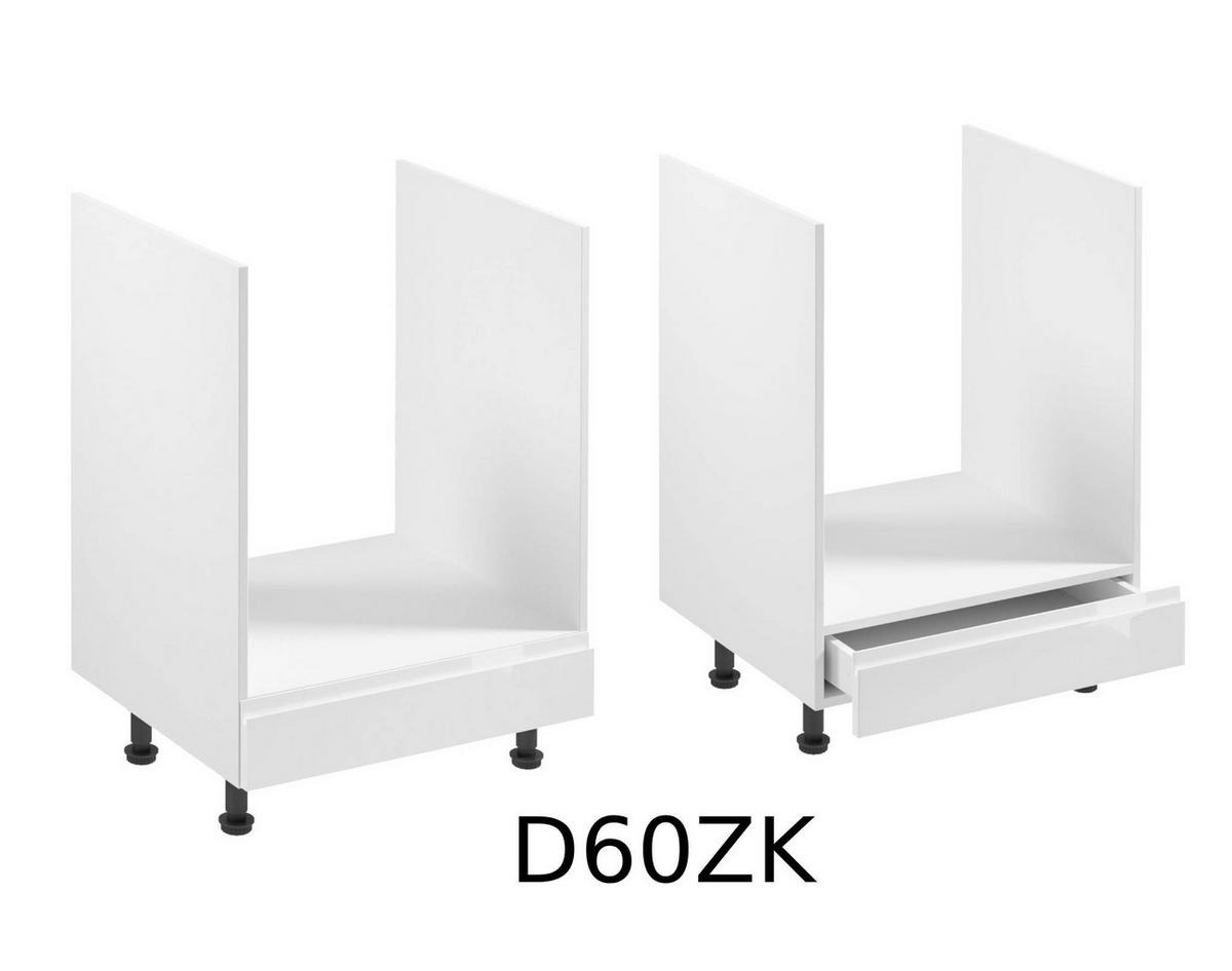 KÜCHENZEILE 260 cm – Aspen KA1-M260 - in Weiß/Hochglanz - Weiß, Holz (260/212/47cm)