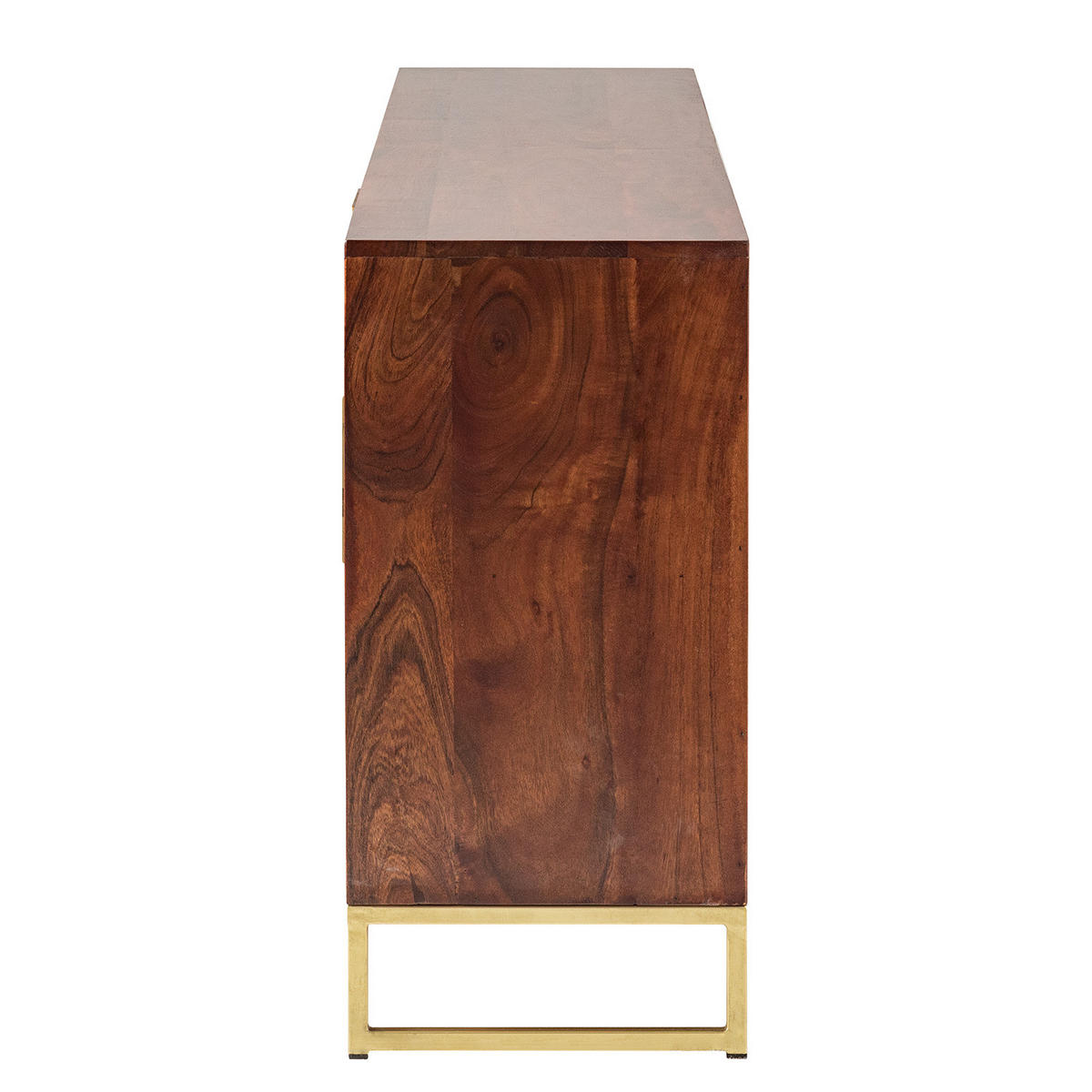 SIDEBOARD - Akazie massiv - Goldfarben/Akaziefarben, Holz (180/80/39cm) - home24