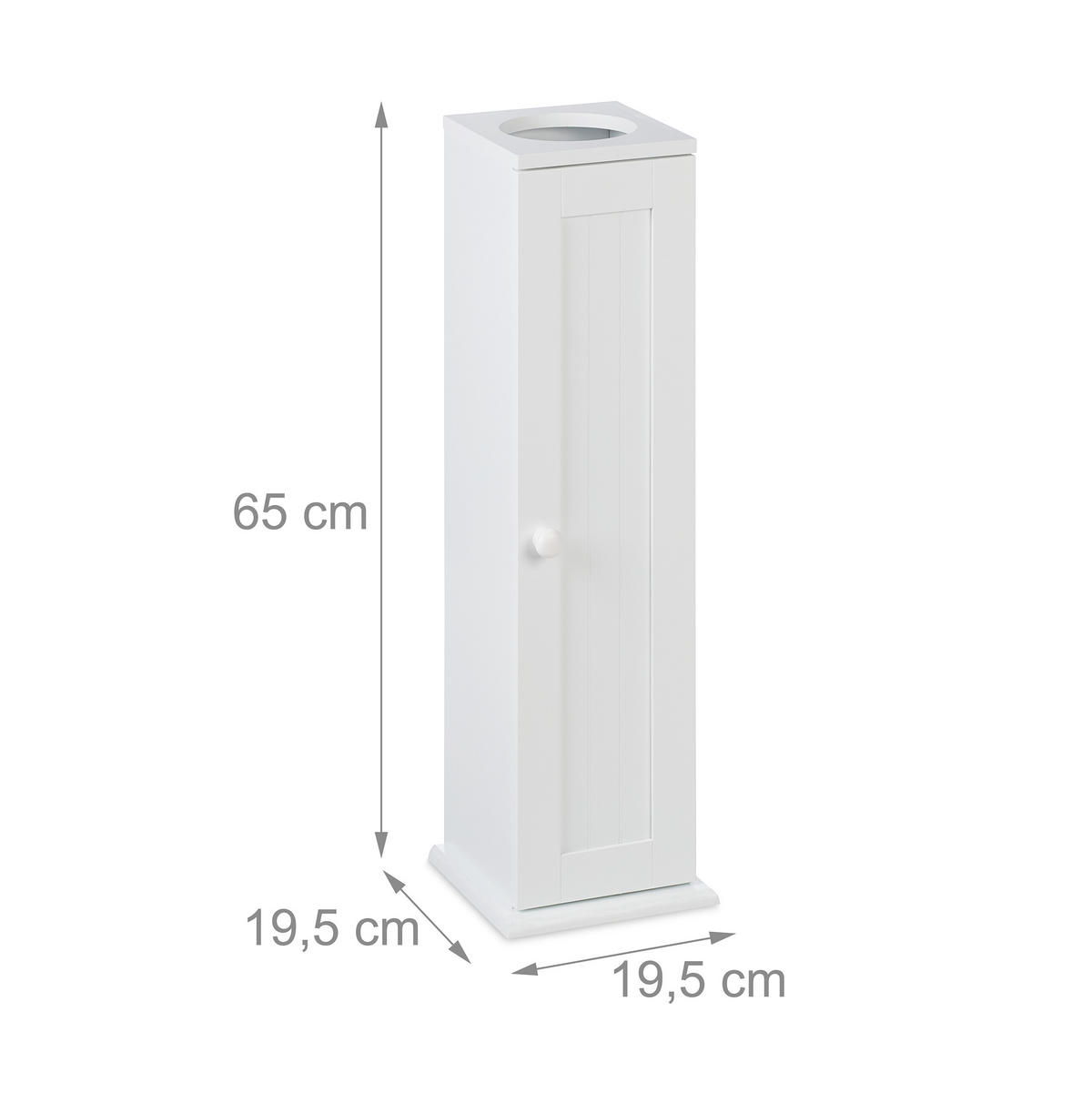 TOALETNÝ šatník - biela, kompozitné drevo (19.5/65/19.5cm) - Relaxdays