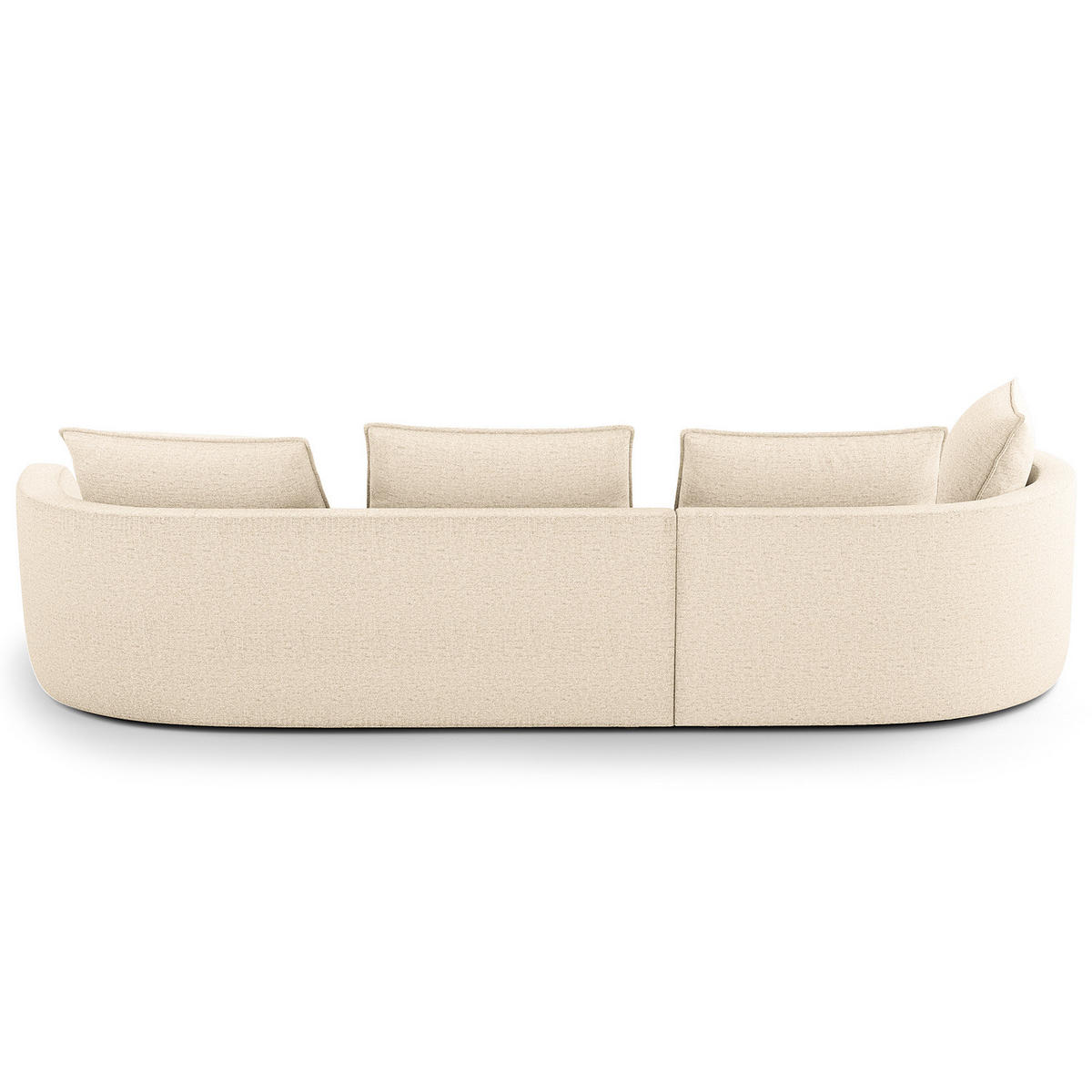 BIGSOFA - Champagner/Schwarz, Kunststoff/Textil (322/82/154cm) - home24