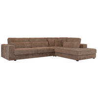 ECKSOFA Savona Braun breiter Cord - rechts - Schwarz/Braun, Kunststoff/Textil (249/316cm) - MKS
