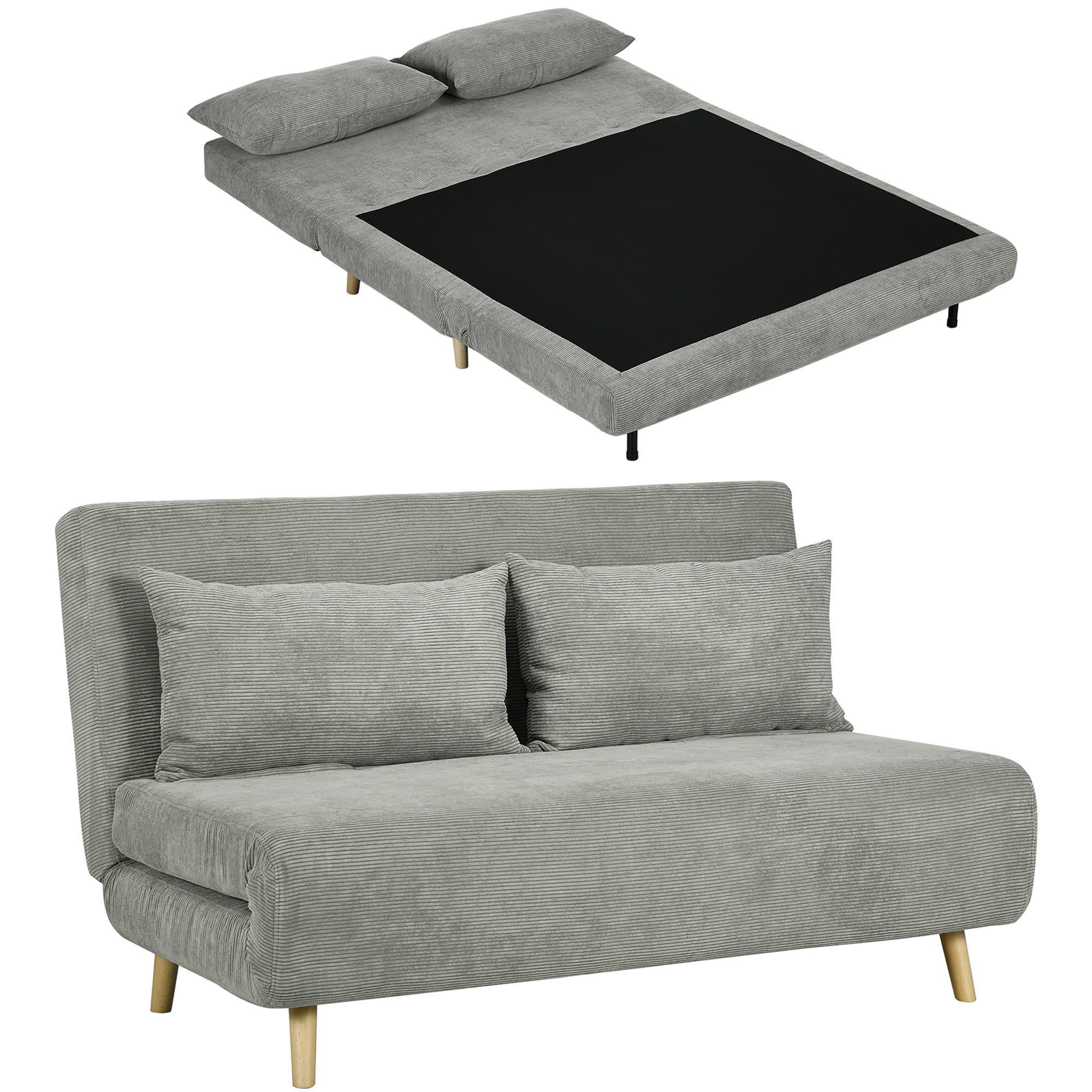 2-SITZER Schlafsofa Grau 141.0/90.0/81.0 cm - Grau, Textil (90/81/141cm)