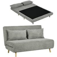 2-SITZER Schlafsofa Grau 141.0/90.0/81.0 cm - Grau, Textil (90/81/141cm)
