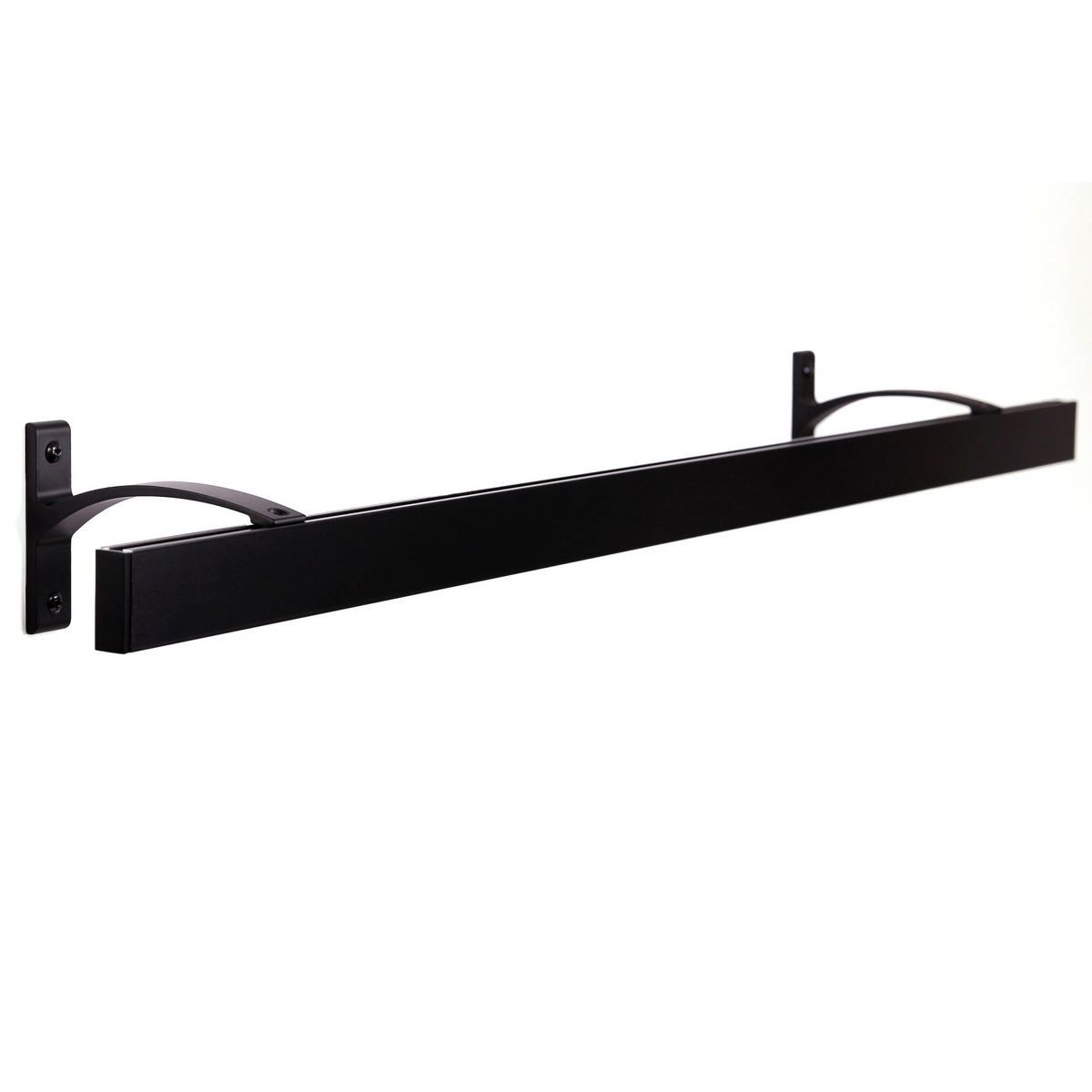 GARDINENSCHIENE auf Maß 1-lauf Wandmontage Curve 510cm - Schwarz, Metall (510cm) - Deco-Raum