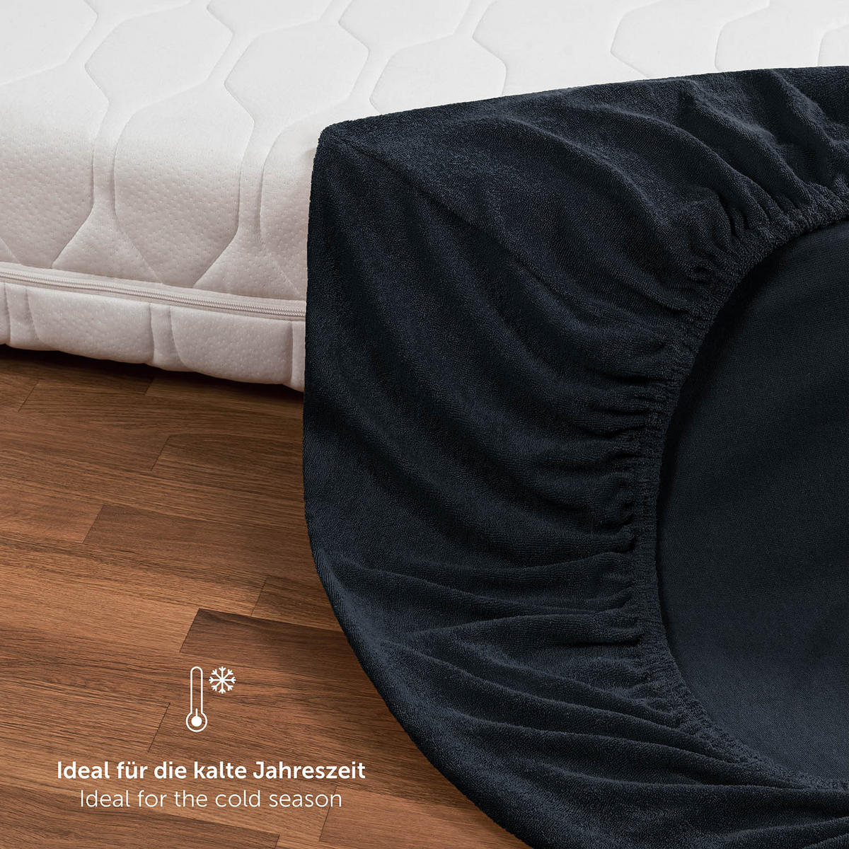 FROTÉ napínacie prestieradlo s certifikátom Oeko-TEX, 138x190x30cm, Dunkelblau - tmavomodrá, textil (138/190cm) - Blumtal