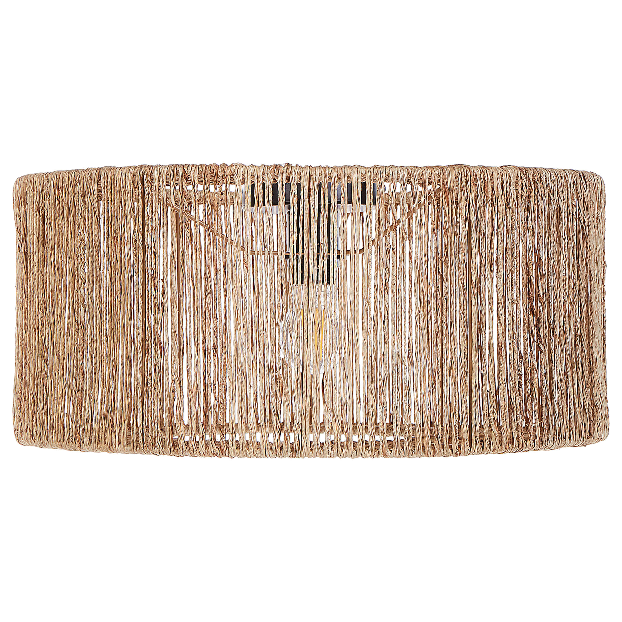DECKENLAMPE Naturfarben/Schwarz Sewa - Schwarz/Naturfarben, Naturmaterialen (50/50/22cm) - Beliani