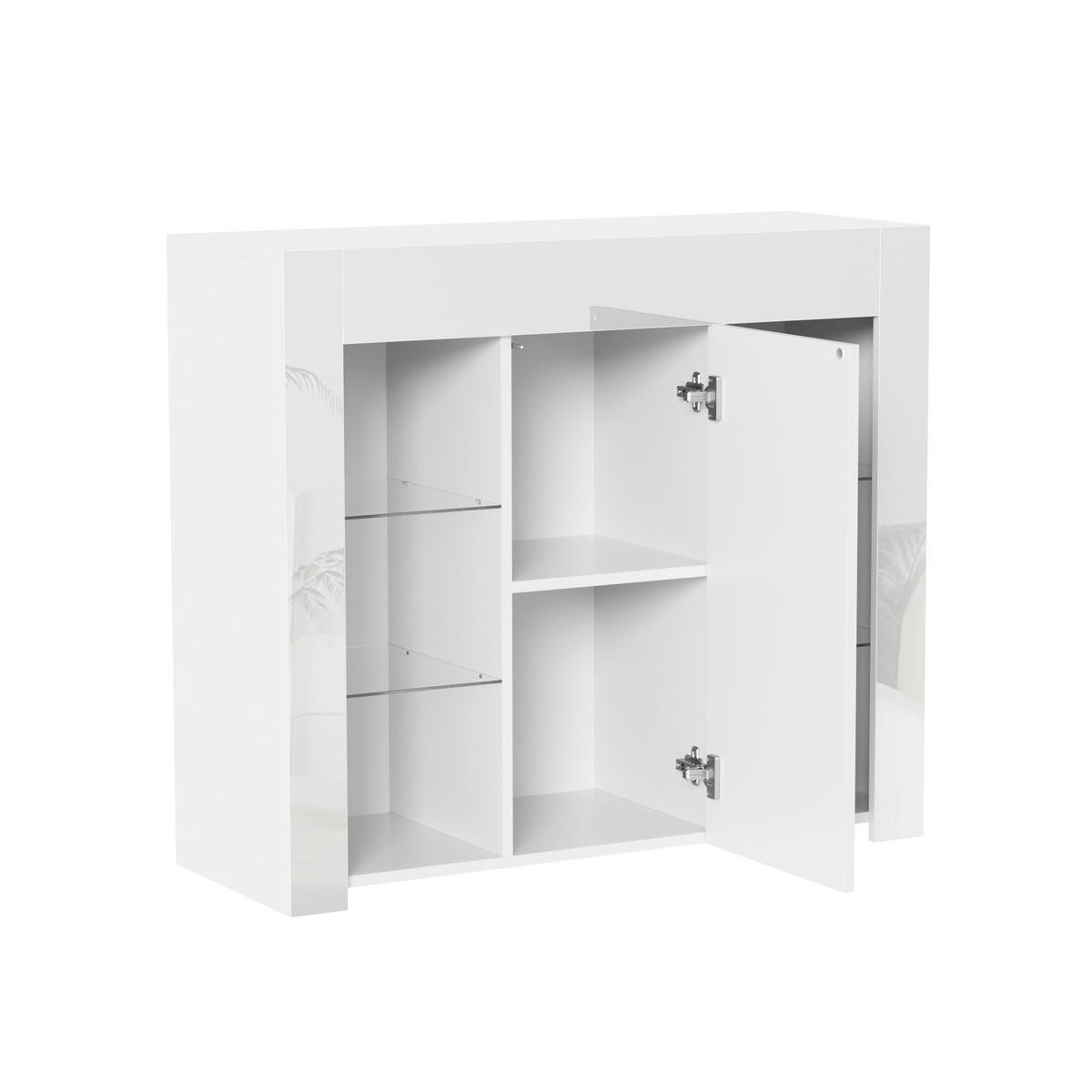 BUFFET Weiß 95/35/83 cm - Weiß, Holzwerkstoff (95/83/35cm) - PANGIVO