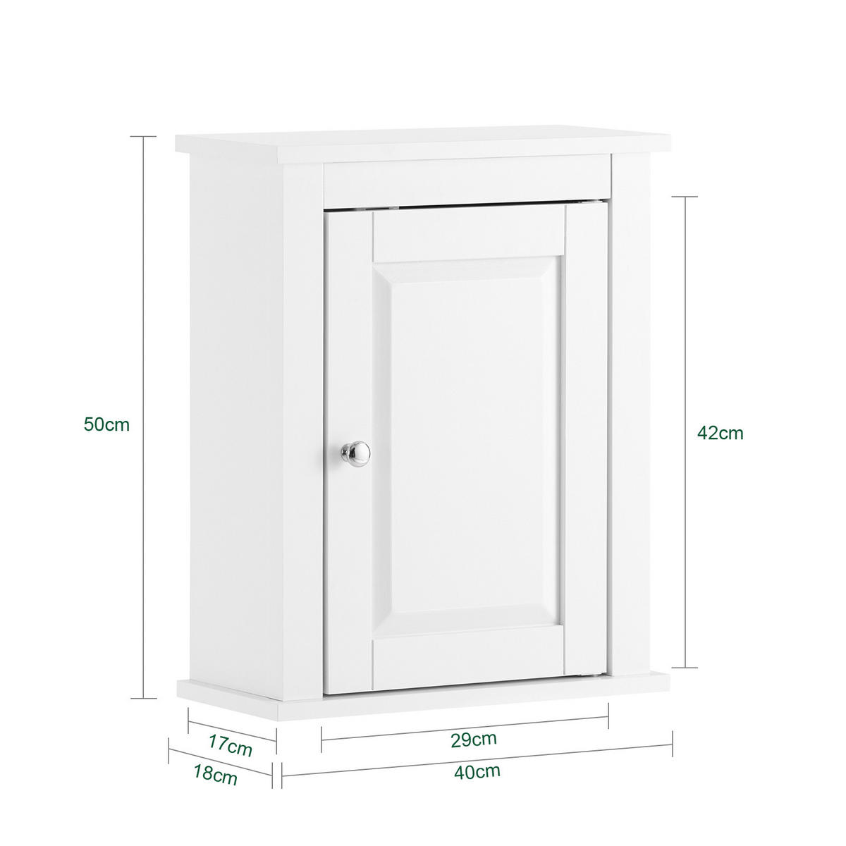 HÄNGESCHRANK Weiß - Weiß, Holzwerkstoff (40/49/18cm) - SoBuy