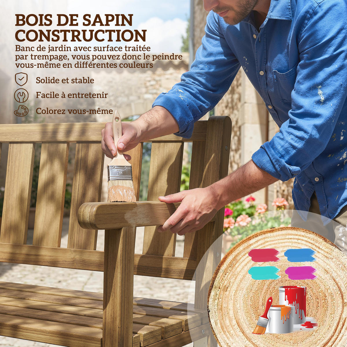 GARTENBANK DE-17792 Teak - Teakfarben, Holz (167/93/57cm) - ComfortXL