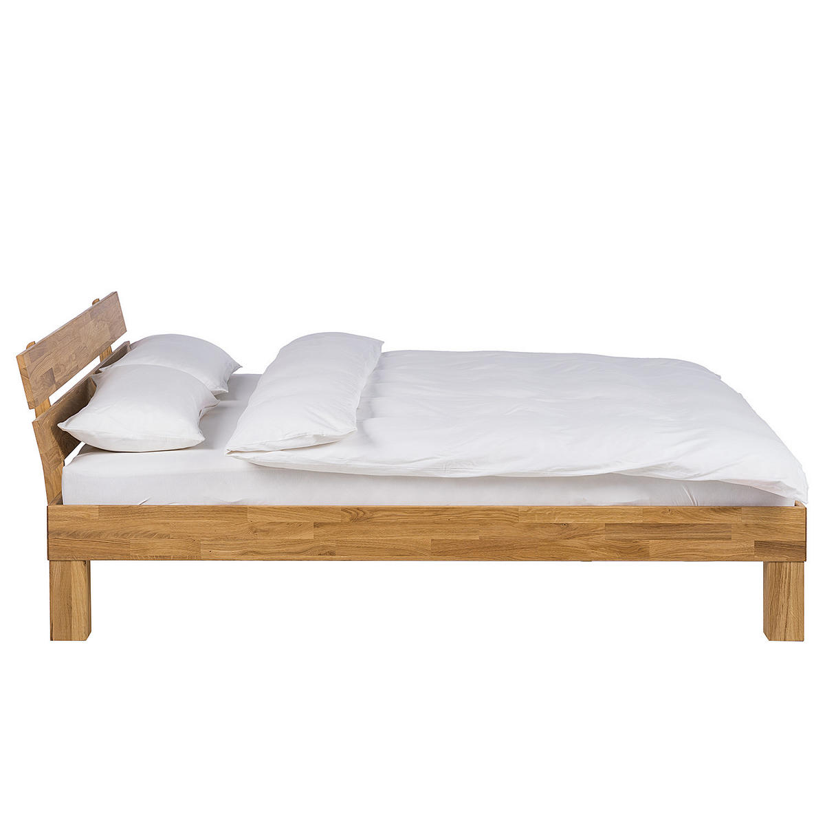 MASSIVHOLZBETT - Braun - Eichefarben, Holz (180/200cm) - home24