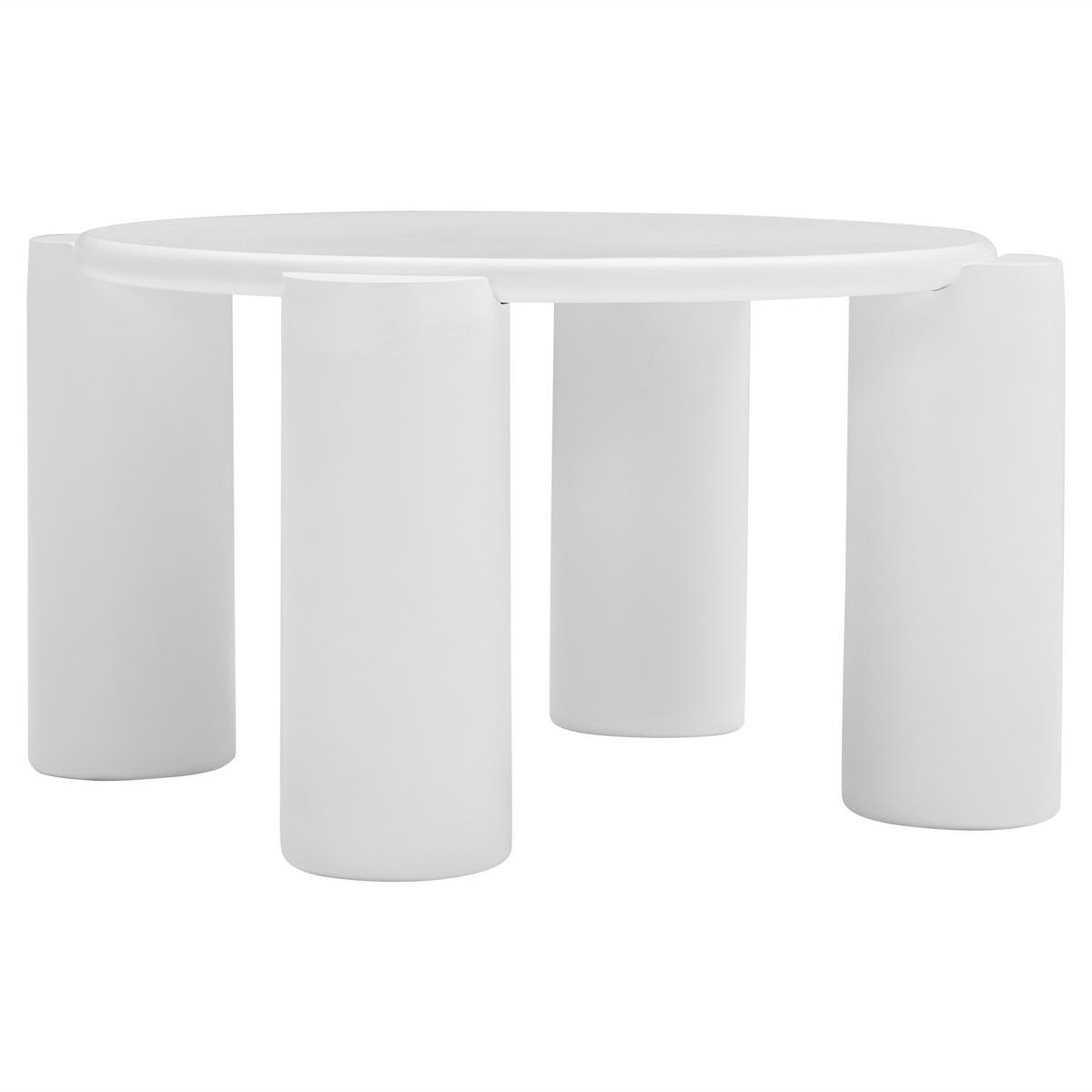 COUCHTISCH 70/70/40 cm weiß mit abgerundeten Kanten und 4 stabilen Beinen - Weiß, Holzwerkstoff (70/70/40cm) - OKWISH