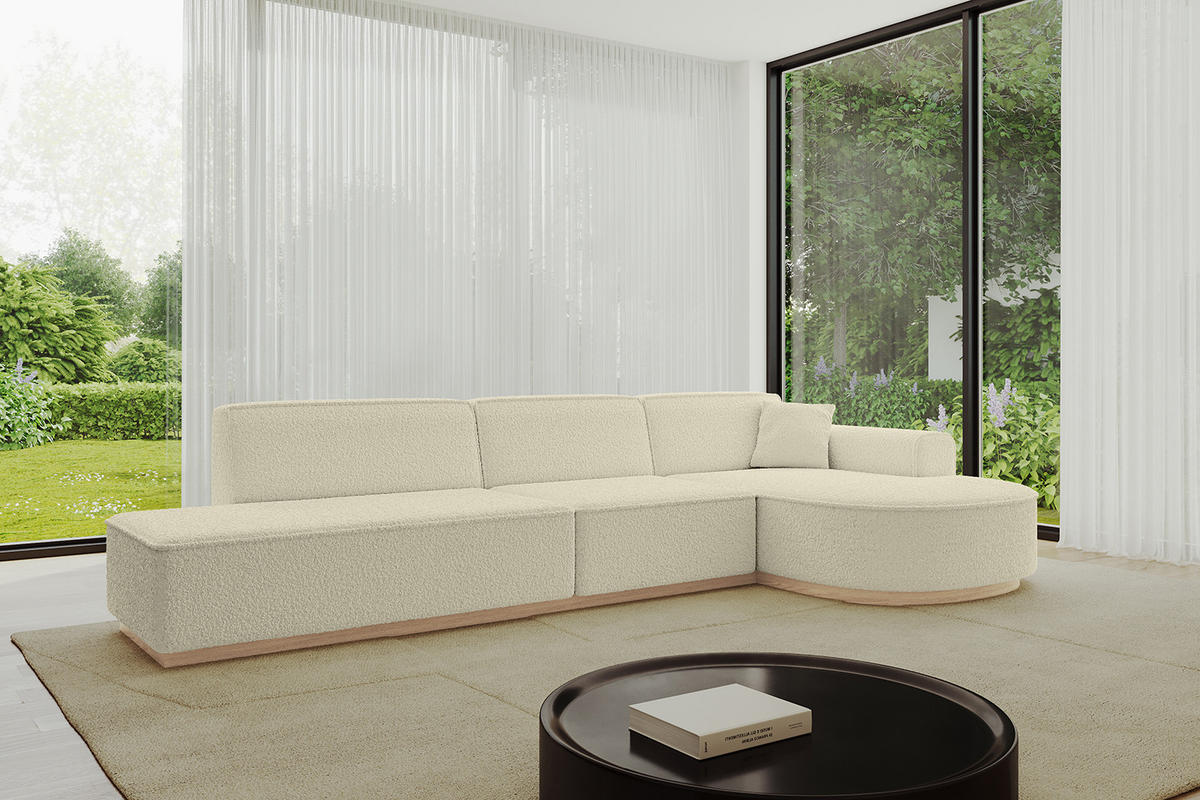 ECKSOFA Ottomane Rechts ARRIO-L2 - 328x171x83 cm Beige - Beige, Holzwerkstoff/Textil (328/171cm) - ALTDECOR