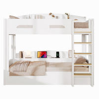 ETAGENBETT 90/200 cm in Weiß mit USB-Steckdose und Ablagefächern - Weiß, Holz (90/200cm) - Flora Grace
