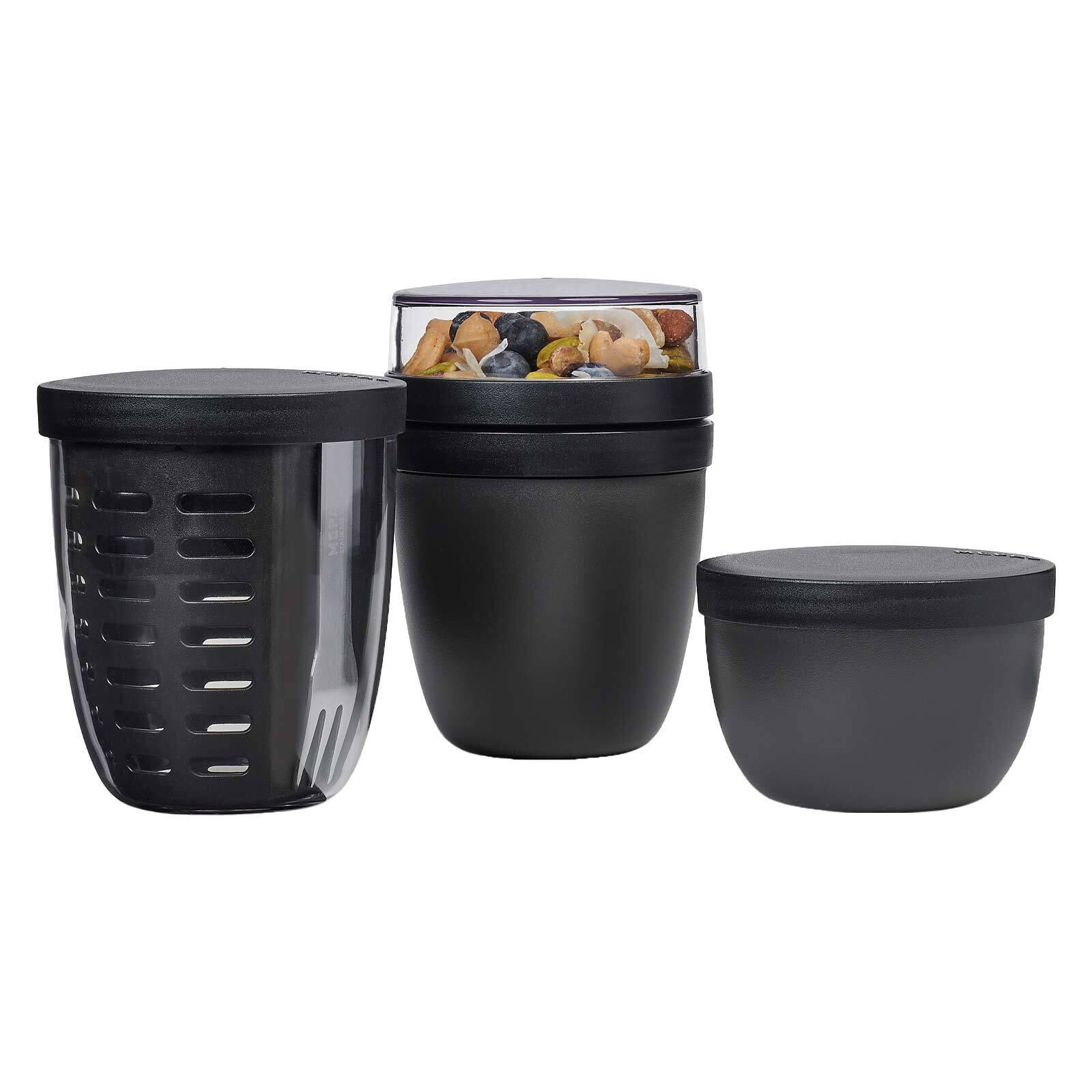 LUNCHPOT, FRUITPOT UND SNACKPOT Ellipse Nordic Black 3er Set - Schwarz, Kunststoff (1/1/1cm) - Mepal