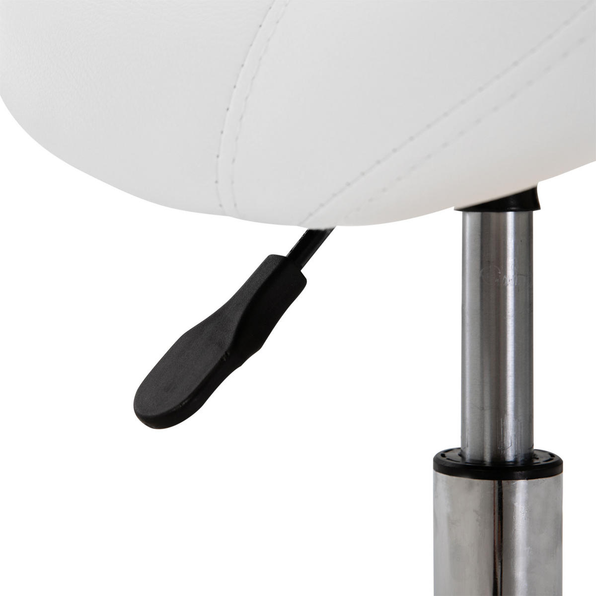 DREHHOCKER DE-09752 höhenverstellbar, ergonomischer Sattelsitz Weiß - Weiß, Metall (52/61/53cm) - ComfortXL
