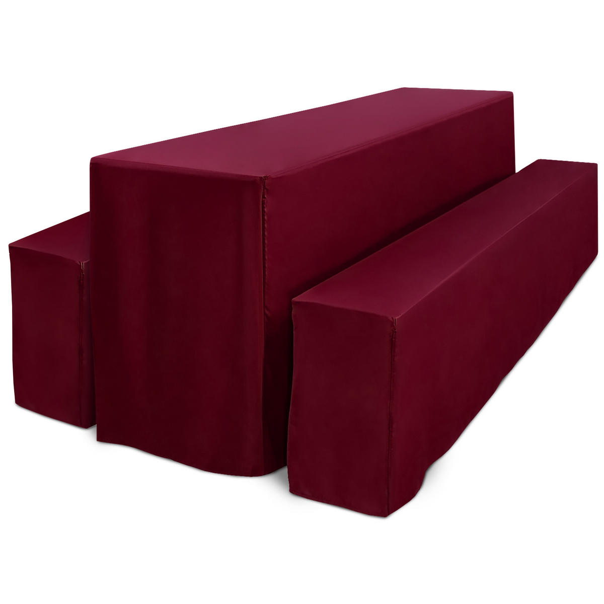 BIERTISCHHUSSE Premium L 50 cm Bordeaux 3tlg - Bordeaux, Kunststoff/Textil (50/220cm) - Beautissu 